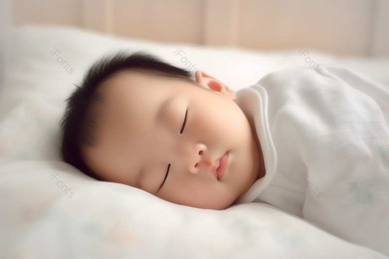白色枕头床单的趴着睡觉的宝宝,高清,摄影图,摄影图片,图片大全,摄影图免费下载